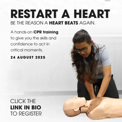 Our 'Restart A Heart' CPR training poster, inviting coaches and community members to learn life-saving skills in a hands-on environment.