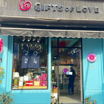 Our little store in Galleria Market, Gurgaon, on a bright and sunny day. We hand-painted this Japanese-style Noren curtain to welcome in 2024 with our love for all things stationery and zen.