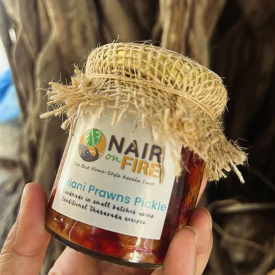 My Suriani Prawns Pickle is a taste of nostalgia in a jar. Made with few, high-quality ingredients, its dramatically flavourful profile is perfect with porotta, moru curry and rice, or as the star of a non-veg feast. This is a true Syrian Christian culinary gem.