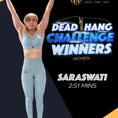 A huge round of applause for Saraswati, a winner of our Dead Hang Challenge. She demonstrated true power and focus, holding on for an incredible 2 minutes and 51 seconds.