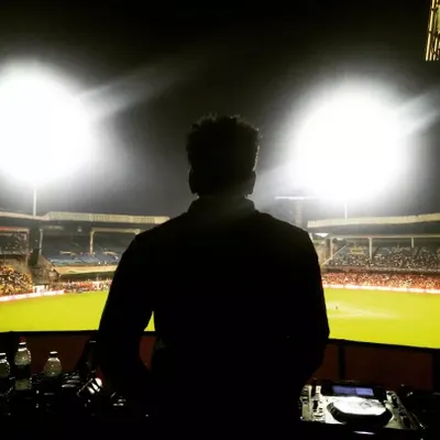 There's nothing like playing to a packed Chinnaswamy Stadium. This was for the KCC Zee TV Kannada celebrity cricket league, where I handled the music for thousands of fans. This shows my capability to perform on the biggest stages.