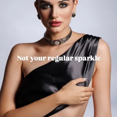 This is not your regular sparkle. For this high-fashion jewellery shoot, we used a simple silk drape and focused lighting to make the diamond choker the undeniable center of attention. The result is a look that feels both elegant and bold.