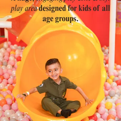 Our huge, engaging soft play area is a child's paradise. With a giant slide leading into a colorful ball pit, it's designed for hours of safe and joyful play for kids of all age groups.