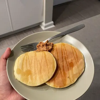 Yes, you can have pancakes for breakfast! These are made with a protein-packed batter and topped with a small amount of syrup. It's all about making smarter versions of the foods you love so you never feel deprived.