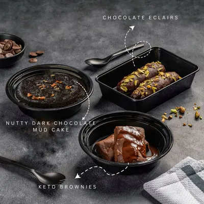 Yes, you can have dessert! Our menu includes guilt-free treats like Keto Brownies, Nutty Dark Chocolate Mud Cake, and Chocolate Eclairs, so you can satisfy your sweet tooth without derailing your diet.