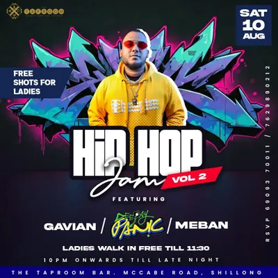 The poster for Hip Hop Jam Vol. 2 in Shillong. I love taking the party on the road, bringing that 90s to 20s hip hop flavor to different cities.