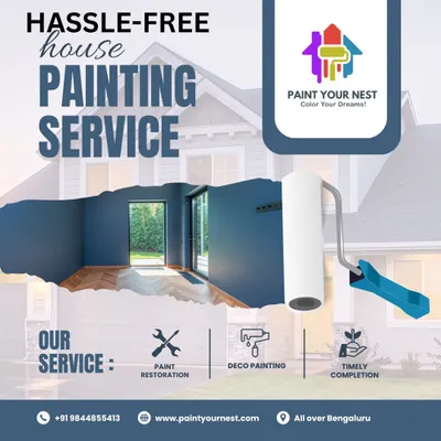 I provide a complete, hassle free house painting service. From paint restoration to decorative painting, my team ensures timely completion and a professional finish for your home in Bengaluru.