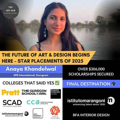 I celebrate Anaya's incredible achievement of securing over $306,000 in scholarships and choosing Istituto Marangoni for her BFA in Interior Design. Her success story began with acceptances from Pratt, SCAD, and more.
