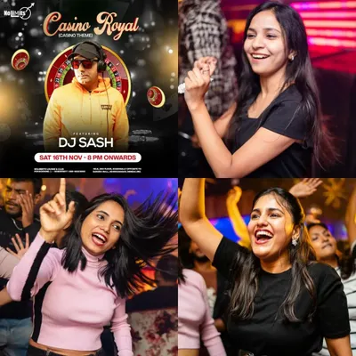 A glimpse into a 'Casino Royale' themed party. I love creating a specific vibe, and for this night, it was all about glamour, high stakes, and even higher energy on the dance floor.