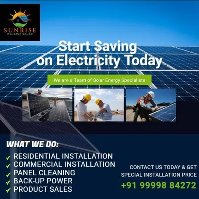 I am a specialist in residential and commercial solar installations, panel cleaning, and backup power solutions. My goal is to help you start saving on electricity from day one with a reliable and efficient system.