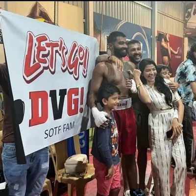 A proud moment after a successful fight camp for my student Divij. We spent three intense weeks fine tuning his technique, building his conditioning, and managing his weight cut for this pro boxing match. Seeing him perform with such skill and discipline is the ultimate reward of coaching.