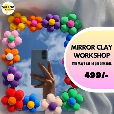 This colorful floral mirror is one of the most popular designs from our clay workshop. We provide a wide range of clay colors so you can mix and match to create a design that perfectly fits your personal style.