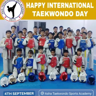 The whole team together celebrating International Taekwondo Day. We are more than just a team, we are a family.