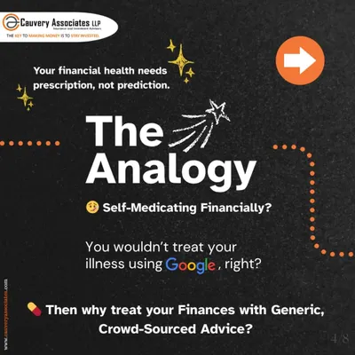 Your financial health needs a prescription, not a prediction. You wouldn't treat an illness using generic advice from the internet, so why manage your finances with anything less than expert, personalized guidance?