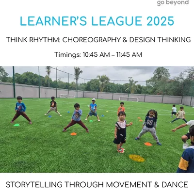 Storytelling through movement and dance is a core part of my 'Think Rhythm' program. Here, children are on the field, using their bodies to express ideas and collaborate, learning that creativity is not confined to a desk.