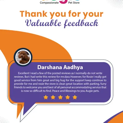 A huge thank you to Darshana Aadhya for this heartwarming review. I'm so thrilled you and Rosie had a wonderful experience at our HAL store. My team and I are here to make every pet and parent feel right at home.