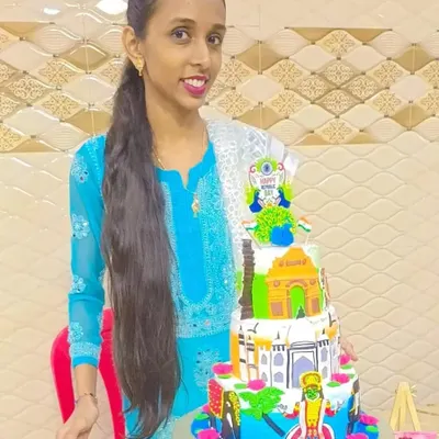 I poured my heart into this cake, representing the beauty of India. In my fondant decoration class, I teach the same detailed techniques I used here, helping you bring your own creative visions to life.