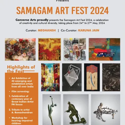 The official announcement for the Samagam Art Fest 2024, where my recent artworks were displayed. These festivals are a celebration of creativity, bringing together many talented artists from all over India.