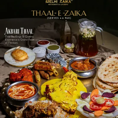 The Akbari Thaal is our tribute to the emperors. This majestic spread serves 4-6 and includes showstoppers like Mutton Raan, Fish Koliwada, and Boneless Butter Chicken.
