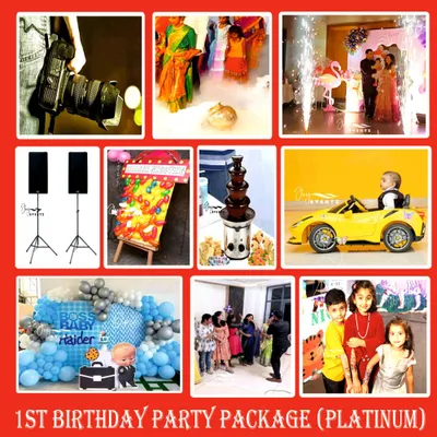 My Platinum Package is a complete event solution, as shown in this collage. I can bundle spectacular decorations with entertainment like magicians, special effects, professional photography, and even fun food options like a chocolate fountain.