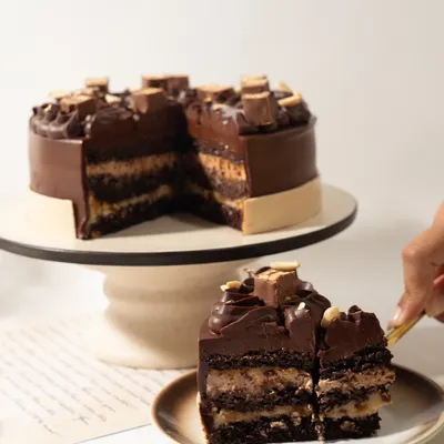 A slice of our Snickers Cake shows exactly what we're about: pure indulgence. We layer rich chocolate cake, gooey caramel, and roasted peanuts to create something truly extraordinary.