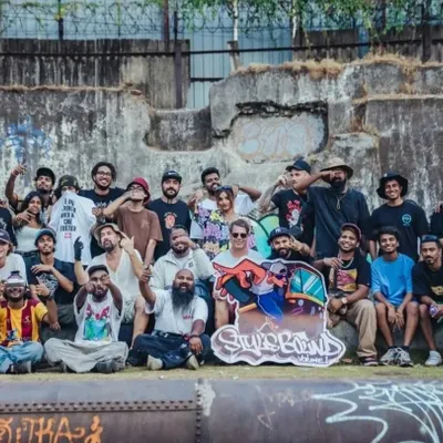 The whole crew at the Stylebound graffiti festival. Events like this bring together artists from all over, and it's an honor to paint alongside so many talented people from the Indian graffiti scene.