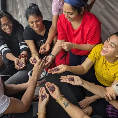 Sharing a moment of connection with my students after class. The bonds we form are just as important as the asanas we practice. Our students are our world.