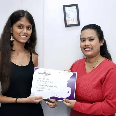 Congratulations to my student on completing her nail art course. She is now a certified nail artist, and I am so excited for her future.