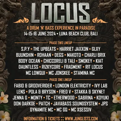 My first major international Drum & Bass festival announcement for Locus Bali. A dream come true after 10 years on this journey.