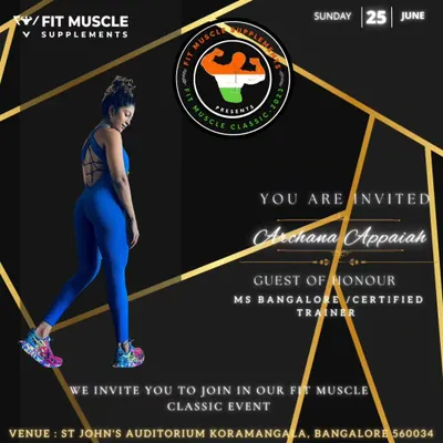 I was honored to be invited as the Guest of Honour for the Fit Muscle Classic event. It is a privilege to be recognized by the fitness community in Bangalore.