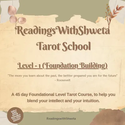Welcome to my Tarot School. This is the Level 1 Foundational Course, a 45-day program designed to help you blend intellect and intuition. We believe that the more you learn about the past, the better prepared you are for the future.