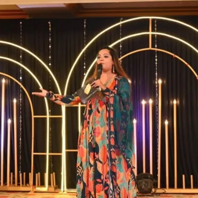Setting the stage for an unforgettable Sangeet night. I love creating an atmosphere where every guest feels like part of the show, ready for an evening of performances, games, and celebration.
