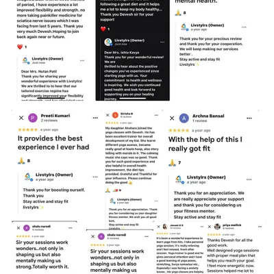 This collage of reviews highlights the positive experiences of my clients. They speak to getting fit, feeling mentally strong, and appreciating the personalized approach I bring to every session.