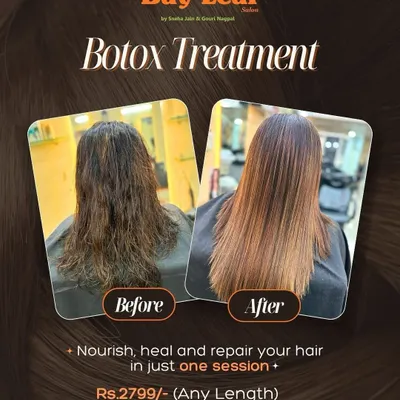 A perfect example of our Botox treatment's power. We took this client's hair from dry and damaged to nourished and smooth in a single appointment, proving that one session is all it takes to heal and repair.