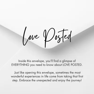 This is your invitation to the world of Love Posted. More than just a subscription, it's a journey of receiving love all year long. This envelope graphic explains how you can sign up to send or receive these special letters.