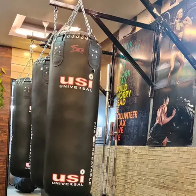 Welcome to my gym, Fitwithbox. This is where the transformation happens. The heavy bags are ready and waiting for anyone who is prepared to put in the work.