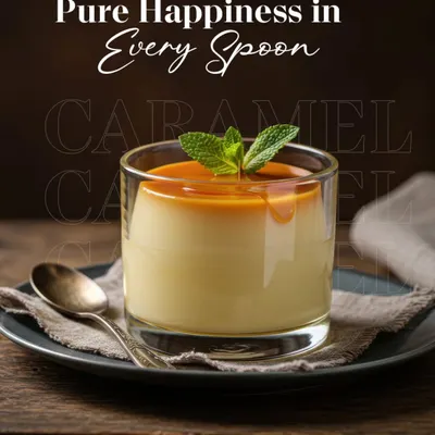 Pure happiness in every spoon. Our Caramel Custard is a signature dessert, perfectly smooth and topped with a rich caramel sauce.