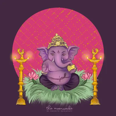 A festive illustration of Lord Ganesha, created to celebrate Ganesh Chaturthi. I love making art for special occasions and festivals.