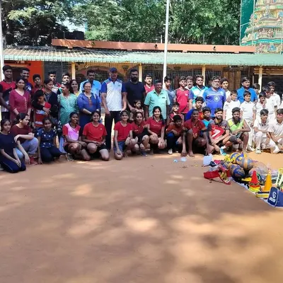 The start of our Volleyball Summer Camp, beginning with a ground pooja for a successful and safe season.