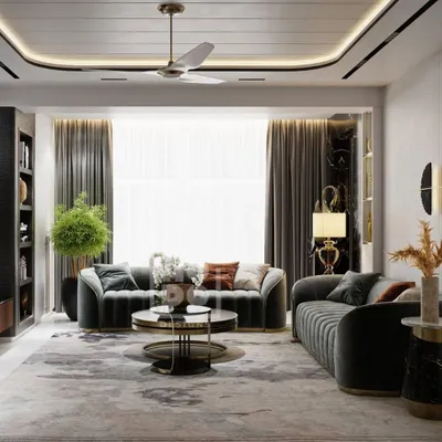Modern luxury meets ultimate comfort in this stunning living space. We used rich velvet textures, subtle golden accents, and natural greenery to create a perfectly balanced and inviting aesthetic.