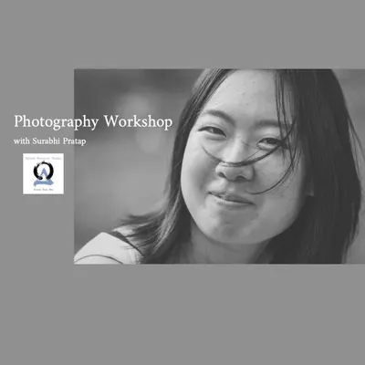 An inviting portrait used for my beginner photography workshop in Bangalore. This is where you can finally move past your camera's auto mode and start taking control of your images in a fun environment.