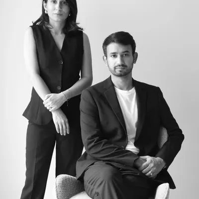 A portrait of our founders, Kanika Pawar and Gautam Tanwar. They are the creative force defining the design philosophy and vision of NUAR Studios.