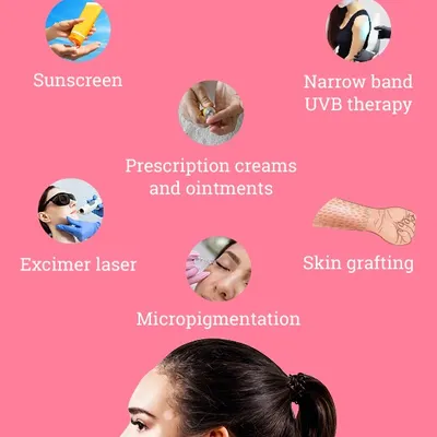 This infographic outlines the various treatment options available for vitiligo. From topical creams and light therapy to advanced surgical procedures like skin grafting, I create a personalized plan to manage the condition effectively.