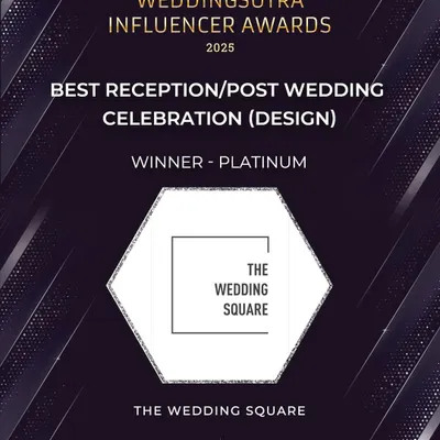 I am so proud to have won the Platinum award for Best Reception/Post Wedding Celebration Design at the WeddingSutra Influencer Awards 2025.