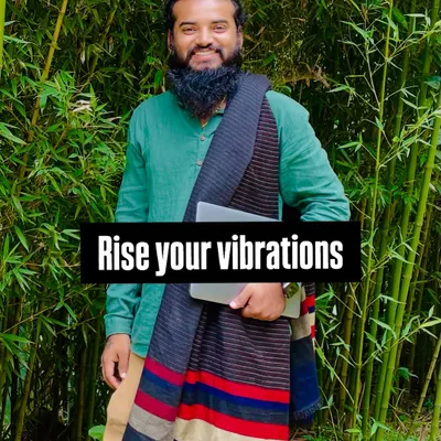 "Rise your vibrations." A photo of me at The Tamara Coorg. My work is about helping people elevate their own energy and find the bliss that exists within, beyond judgment.