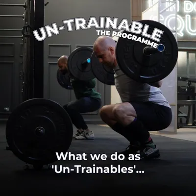 The Un-Trainable Programme gives you the support you deserve. You get a well-structured, adaptable training plan with 3 lifting days and 2 conditioning days, plus direct coaching support, all for a simple monthly fee.