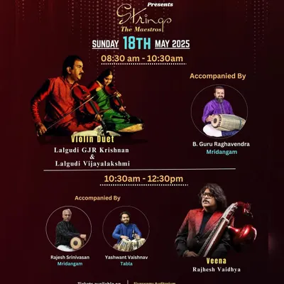 The poster for 'Strings - The Maestros' presented by Aditya Birla Centre for Performing Arts, where I accompanied the great Rajesh Vaidhya on the Veena.