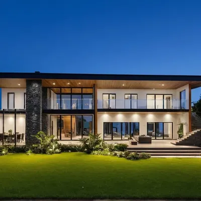 This 9,600 sq. ft. contemporary bungalow in Seattle is the ultimate retreat. The design features five bedrooms, a home office, a gym, and a breathtaking balcony overlooking the mountains, all unified by earthy tones that connect the home to its natural surroundings.