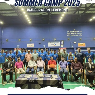 The grand inauguration of our 33rd National Level Summer Badminton Training Camp. With a passionate coaching team and players from across India, this camp is where dreams take flight.