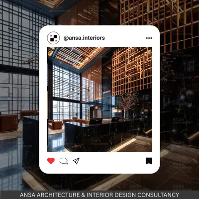 A hotel lobby should be a statement. For this project, I used bold geometry, luxurious black marble, and dramatic height to create a powerful first impression that is both modern and timeless.